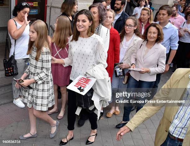 Queen Sofia , Queen Letizia of Spain , Princess Leonor of Spain , Princess Sofia of Spain , Irene Urdangarin and Queen Letizias mother Paloma...