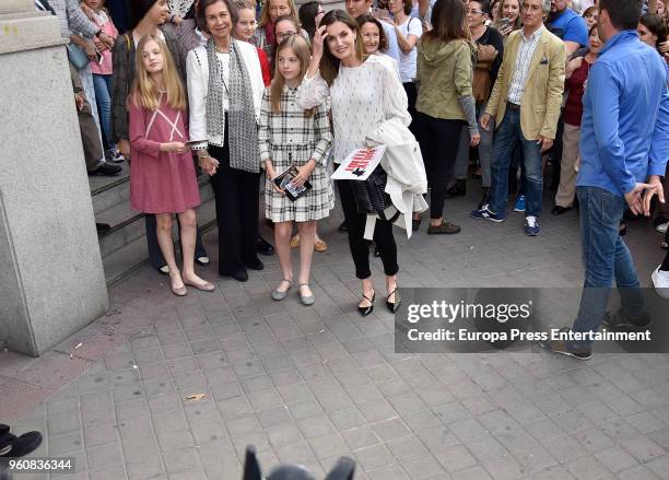 Queen Sofia , Queen Letizia of Spain , Princess Leonor of Spain , Princess Sofia of Spain , Irene Urdangarin , Victoria Federica de Marichalar and...