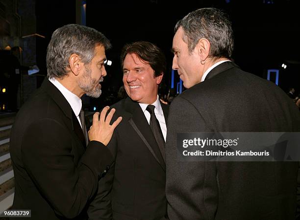 Director Rob Marshall with actors George Clooney and Daniel Day-Lewis attend the TNT/TBS broadcast of the 16th Annual Screen Actors Guild Awards at...