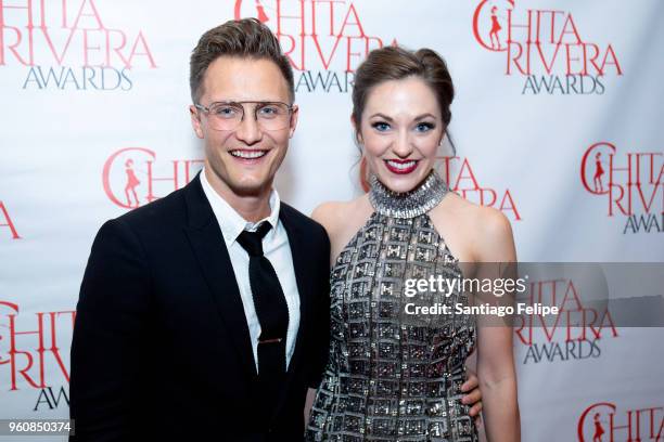 Nathan Johnson and Laura Osnes attend the 2018 Chita Rivera Awards at NYU Skirball Center on May 20, 2018 in New York City.