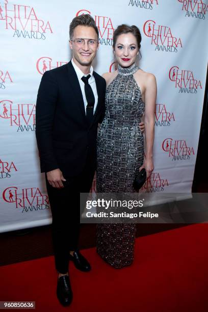 Nathan Johnson and Laura Osnes attend the 2018 Chita Rivera Awards at NYU Skirball Center on May 20, 2018 in New York City.