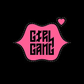 Girl gang patch with lips and heart. T-shirt apparels print for girls. Badge for punk girl gang.