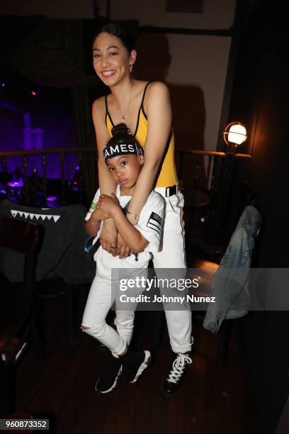 River James and Desi Lopez backstage at Bowery Ballroom on May 20, 2018 in New York City.