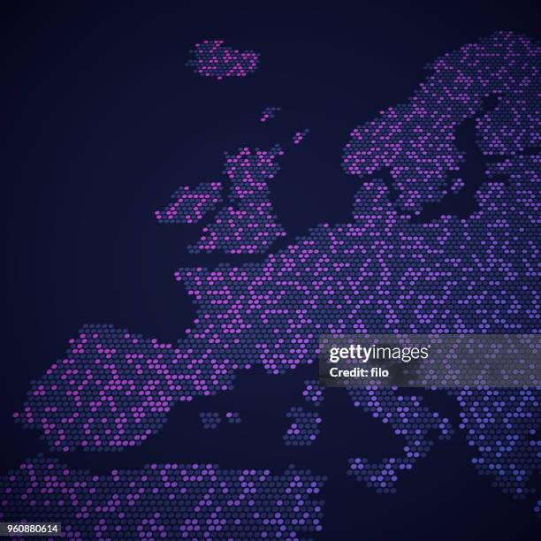 illustrations, cliparts, dessins animés et icônes de europe carte abstraite dots - czech culture