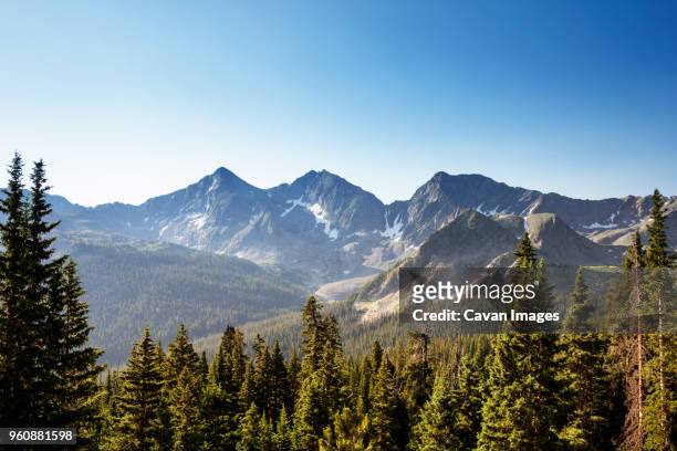 scenic view of mountains against clear sky - colorado mountain range stock pictures, royalty-free photos & images