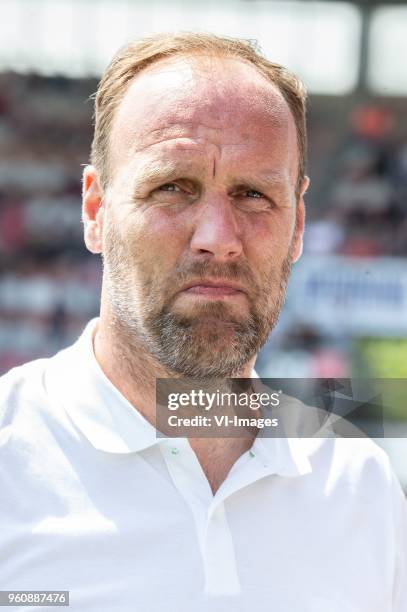 Coach Dick Lukkien of FC Emmen during the Dutch Jupiler League play-offs final match between Sparta Rotterdam and FC Emmen at the Sparta stadium Het...