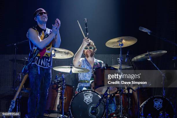 Ben McKee and Daniel Platzman of Imagine Dragons perform at Spark Arena on May 21, 2018 in Auckland, New Zealand.