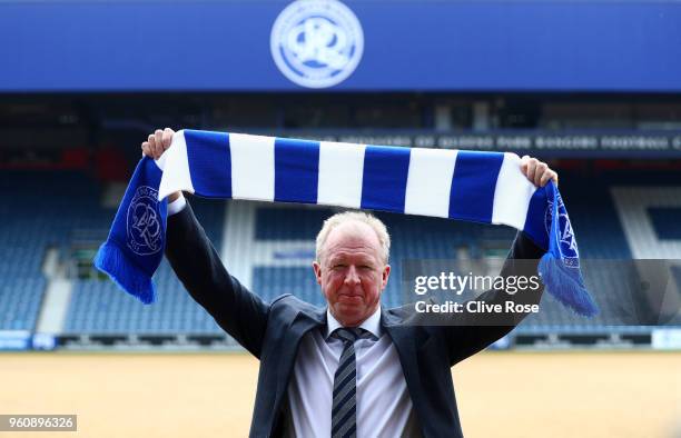 Steve McClaren poses for a photo, as he is officially unveiled as the Queens Park Rangers new manager at Loftus Road on May 21, 2018 in London,...