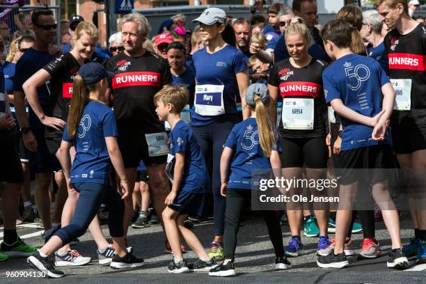 Crown Prince Mary of Denmark participates with her children in the running event Royal Run on the occasion of the 50th birthday of Crown Prince...