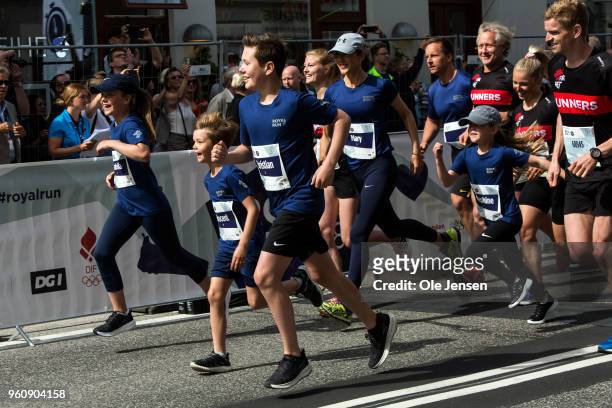 The Royal children with Prince Christian and Princess Isabella in the lead followed by Princess Josephine and Prince Vincent and their mother Crown...
