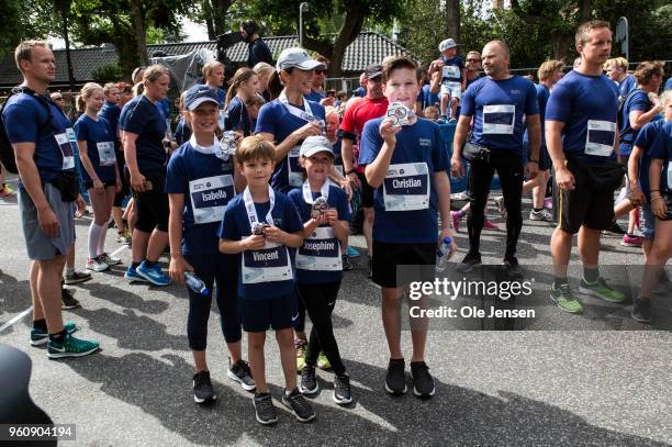 Crown Princess Mary of Denmark and her children Princess Isabella, Prince Vincent, Prince Christian and Princess Josephine - proudly shows their...