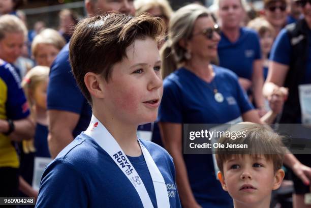 Prince Christian of Denmark during the running event Royal Run on the occasion of the 50th birthday of Crown Prince Frederik on May 21, 2018 in...