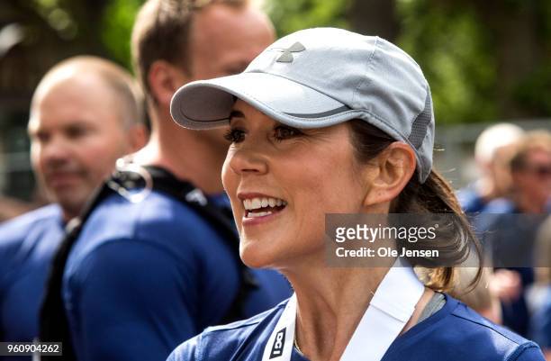 Crown Prince Mary of Denmark during the running event Royal Run on the occasion of the 50th birthday of Crown Prince Frederik on May 21, 2018 in...