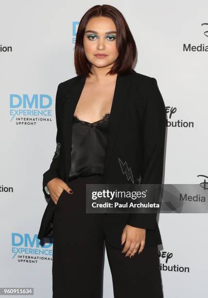 Actress Ariela Barer attends the Disney/ABC International Upfronts at the Walt Disney Studio Lot on May 20, 2018 in Burbank, California.