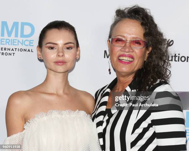 Actors Eline Powell and Rena Owen attend the Disney/ABC International Upfronts at the Walt Disney Studio Lot on May 20, 2018 in Burbank, California.