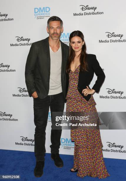 Actors Eddie Cibrian and Rachel Bilson attend the Disney/ABC International Upfronts at the Walt Disney Studio Lot on May 20, 2018 in Burbank,...