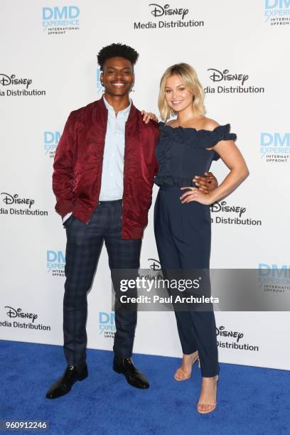 Actor Aubrey Joseph and Olivia Holt attend the Disney/ABC International Upfronts at the Walt Disney Studio Lot on May 20, 2018 in Burbank, California.