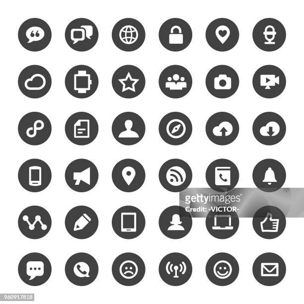 communication icons - big circle series - blogging icon stock illustrations
