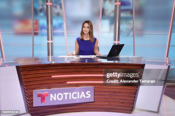 Paulina Sodi on the new set of "Un Nuevo Dia" at Telemundo Center on May 21, 2018 in Doral, Florida.