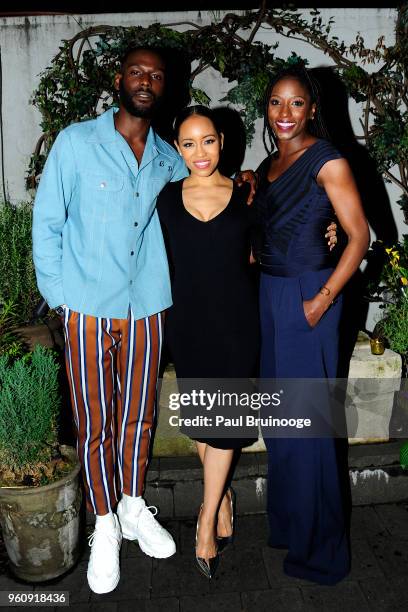 Kofi Siriboe, Dawn-Lyen Gardner and Rutina Wesley attend OWN With The Cinema Society Host A Party For Ava DuVernay And "Queen Sugar" at Laduree Soho...