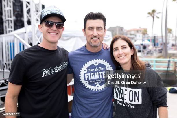 Tour de Pier Co-Founders Keith Gregory , Lisa Manheim and Nomar Garciaparra attend the 6th Annual Tour de Pier at Manhattan Beach Pier on May 20,...