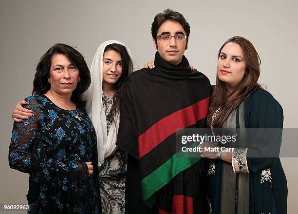 Sanam Bhutto, Aseefa Bhutto Zardari, Bilawal Bhutto Zardari and Bakhtawar Bhutto Zardari pose for a portrait during the 2010 Sundance Film Festival...