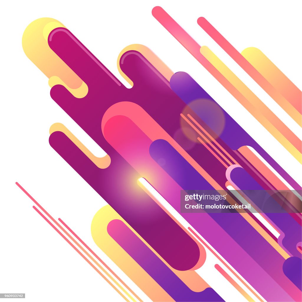Arrière-plan coloré traits arrondis diagonale