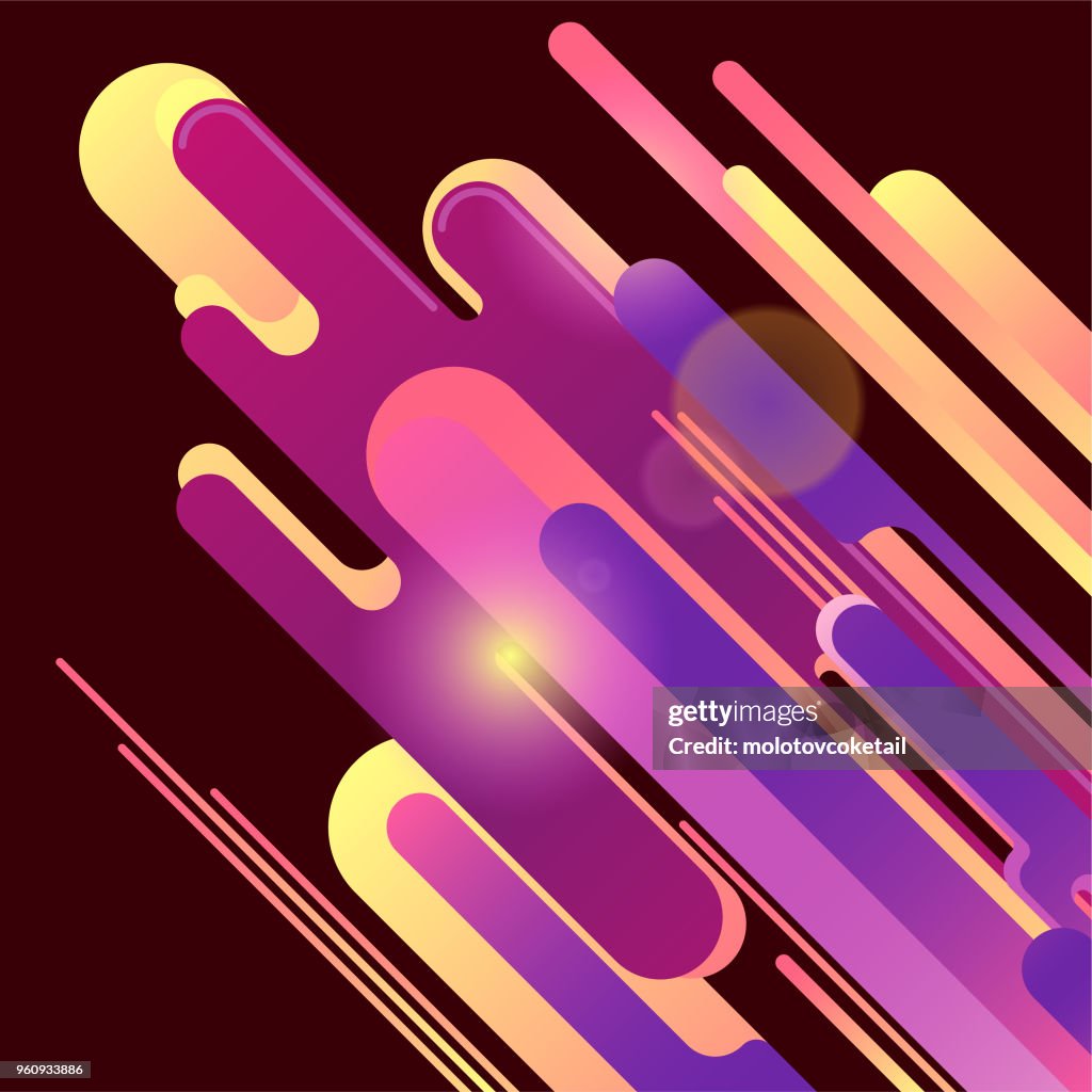Arrière-plan coloré traits arrondis diagonale