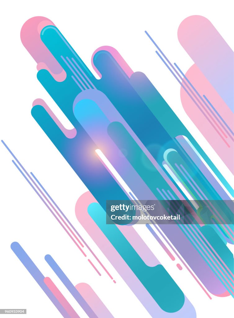 Arrière-plan coloré traits arrondis diagonale
