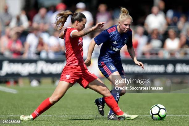 Jassina Blom of FC Twente Women, Linda Bakker of Ajax Women during the Dutch Eredivisie Women match between Fc Twente v Ajax at the Sportpark...