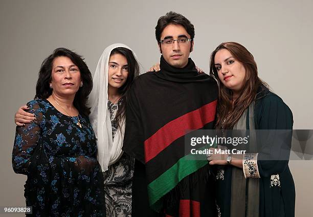 Sanam Bhutto, Aseefa Bhutto Zardari, Bilawal Bhutto Zardari and Bakhtawar Bhutto Zardari pose for a portrait during the 2010 Sundance Film Festival...