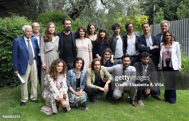 Members of cast attend a photocall for 'Prima Che La Notte' Rai Fiction at Viale Mazzini on May 21, 2018 in Rome, Italy.