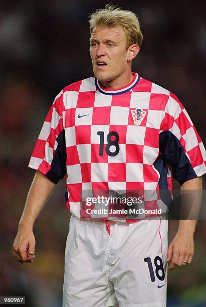 Robert Prosinecki of Croatia in action during the International Friendly match against Republic of Ireland played at Lansdowne Road, in Dublin,...