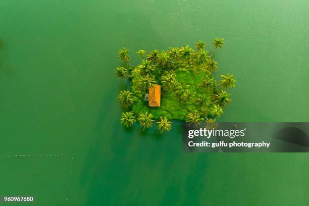 small islands with buildings - india aerial stock pictures, royalty-free photos & images