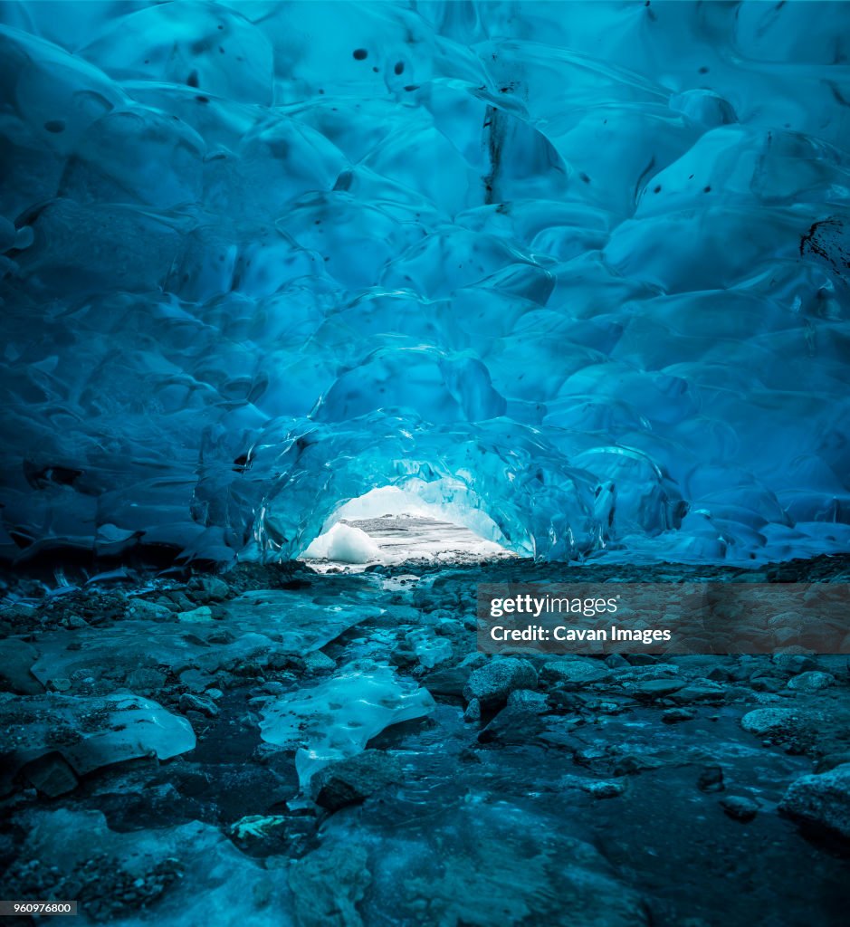 Tranquil view of Mendenhall Glacier Ice Cave