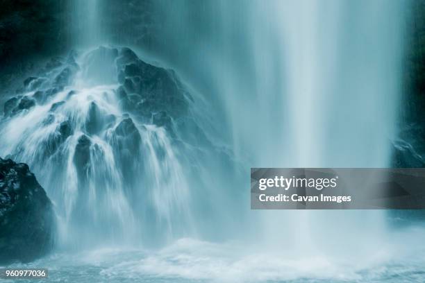 idyllic view of waterfall at oneonta gorge - oneonta gorge bildbanksfoton och bilder