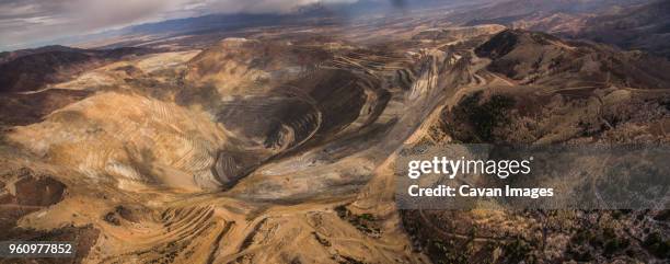 panoramic view of bingham canyon - bingham canyon mine stock pictures, royalty-free photos & images