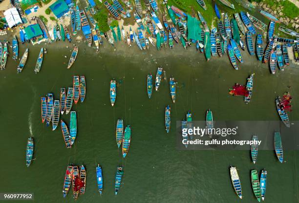 chellanam harbour - india aerial stock pictures, royalty-free photos & images