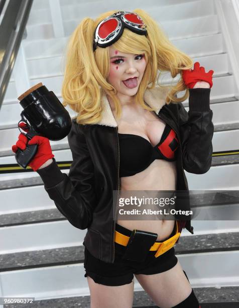 Cosplayer dressed as Harley Quinn at Comic Con Revolution held at The Ontario Convention Center on May 20, 2018 in Ontario, California.
