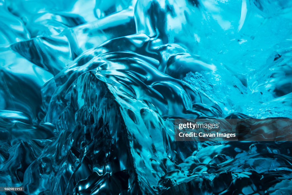 Close-up of Mendenhall Glacier in ice cave