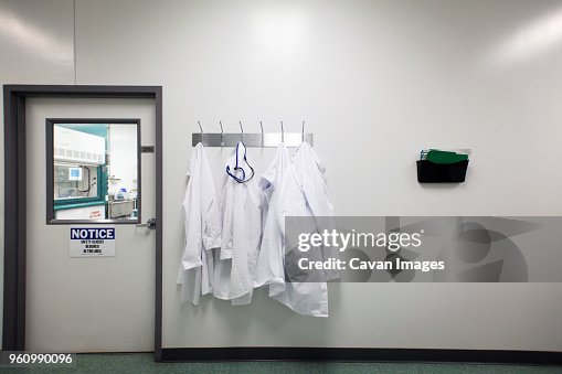 Lab coats on hanger Lab coats on hanger