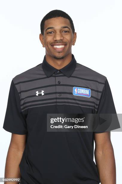De'Anthony Melton poses for a head shot at the Body Image station for the Medical Evaluation portion of the 2018 NBA Combine powered by Under Armour...