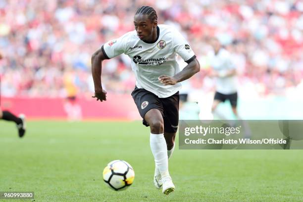 Brandon Hanlan of Bromley during The Buildbase FA Vase Final between Stockton Town and Thatcham Town at Wembley Stadium on May 20, 2018 in London,...