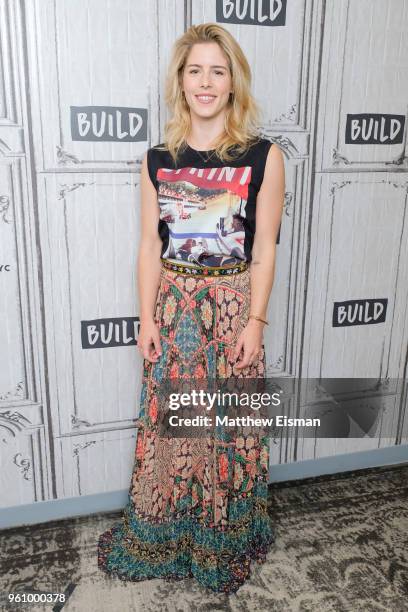 Actress Emily Bett Rickard visits BUILD Series to discuss the TV series, 'Arrow' at Build Studio on May 21, 2018 in New York City.