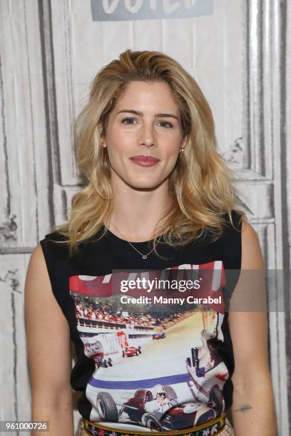 Actress Emily Bett Rickards visits Build Series to discuss her role on the television series "Arrow" at Build Studio on May 21, 2018 in New York City.