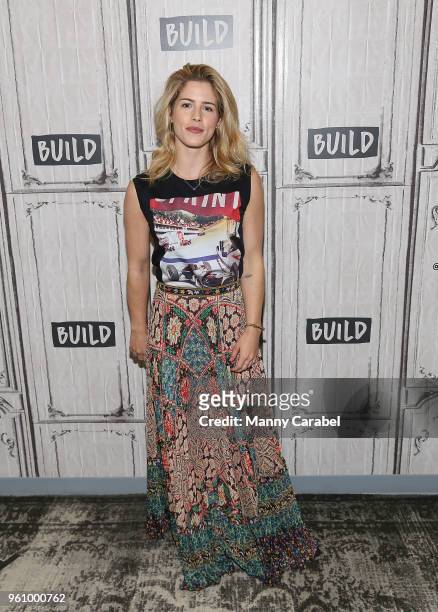 Actress Emily Bett Rickards visits Build Series to discuss her role on the television series "Arrow" at Build Studio on May 21, 2018 in New York City.