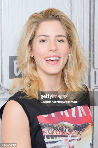 Actress Emily Bett Rickard visits BUILD Series to discuss the TV series, 'Arrow' at Build Studio on May 21, 2018 in New York City.