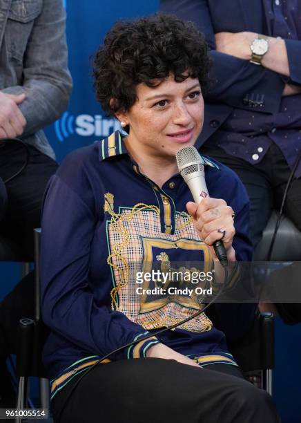 Alia Shawkat takes part in SiriusXM's Town Hall with The Cast of Arrested Development hosted by SiriusXM's Jessica Shaw at SiriusXM Studio on May 21,...