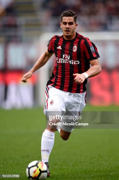 Andre Silva of AC Milan in action during the Serie A football match between AC Milan and ACF Fiorentina. AC Milan won 5-1 over ACF Fiorentina.