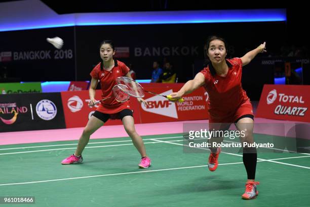 Ng Wing Yung and Yeung Nga Ting of Hong Kong compete against Jongkolphan Kititharakul and Rawinda Prajongjai of Thailand during Preliminary Round on...